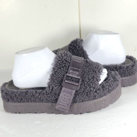 UGG Women's Fluffita US 8 Purple Sheepskin Platform Shearling Slide Slippers - Picture 10 of 16